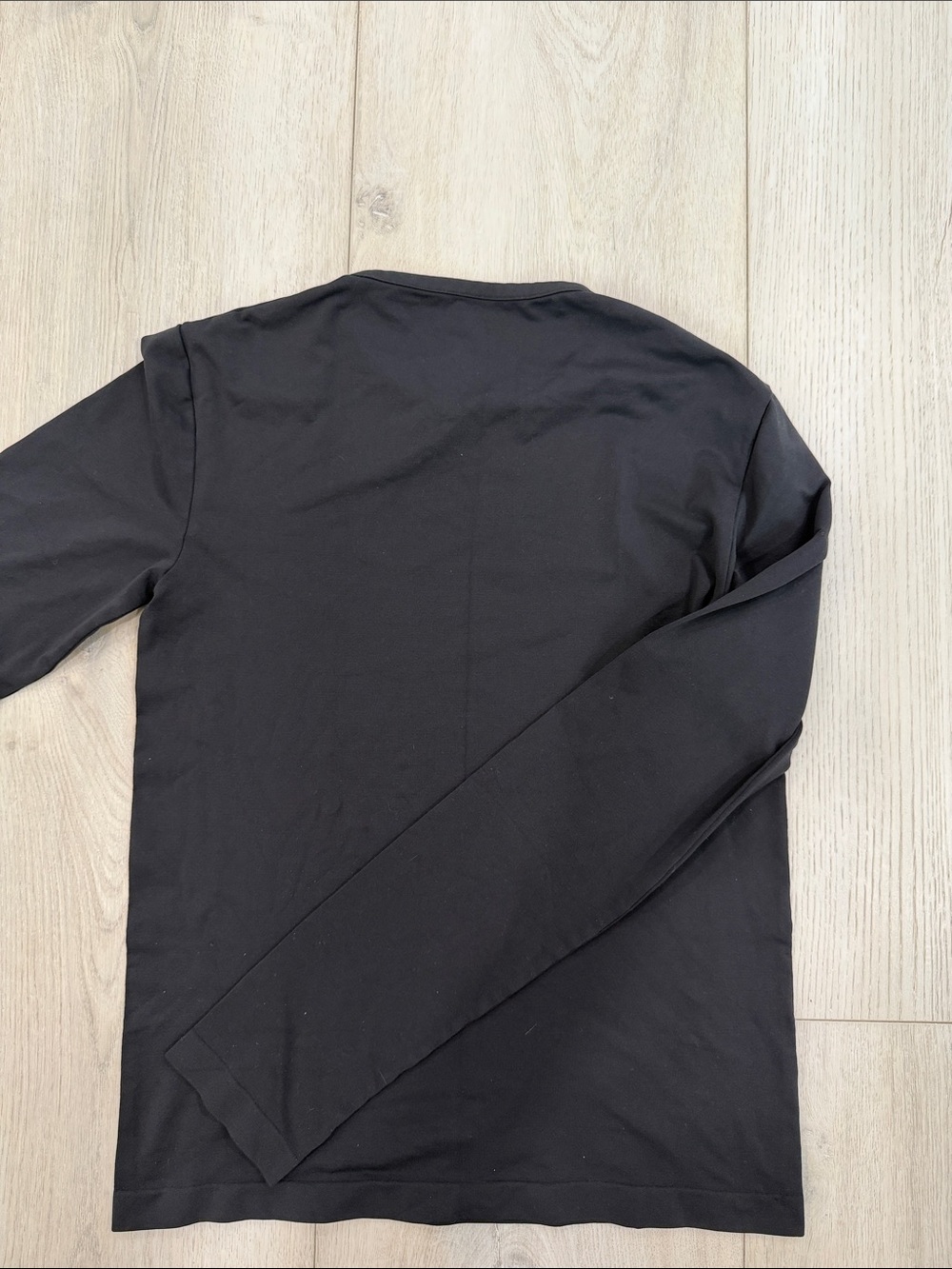 SKIMS Long Sleeve Crew Neck Stretch Top Black Size L - Picture 3 of 3